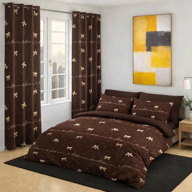 روتختی یکنفره طرح پاپیون ساده| قهوه ای